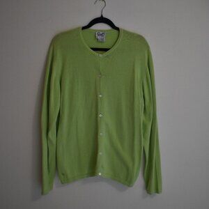 Lilly Pulitzer Lime Green Cardigan XL 100% Cotton